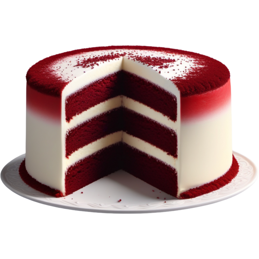 Red velvet sweet cake. AI Generative png