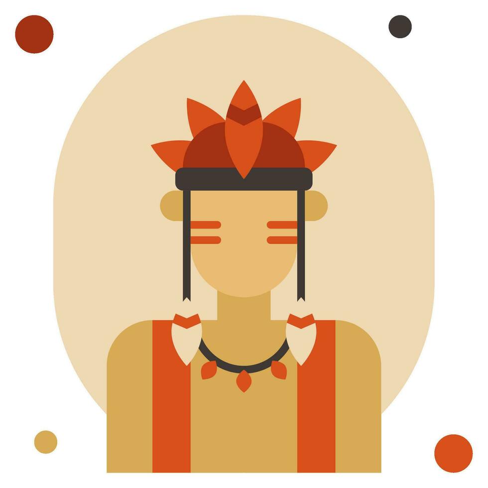 Native American icon illustration, for uiux, web, app, infographic, etc vector
