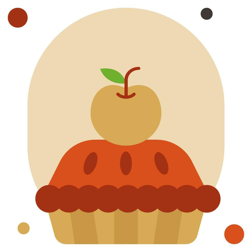 manzana tarta icono ilustración, para uiux, web, aplicación, infografía, etc vector