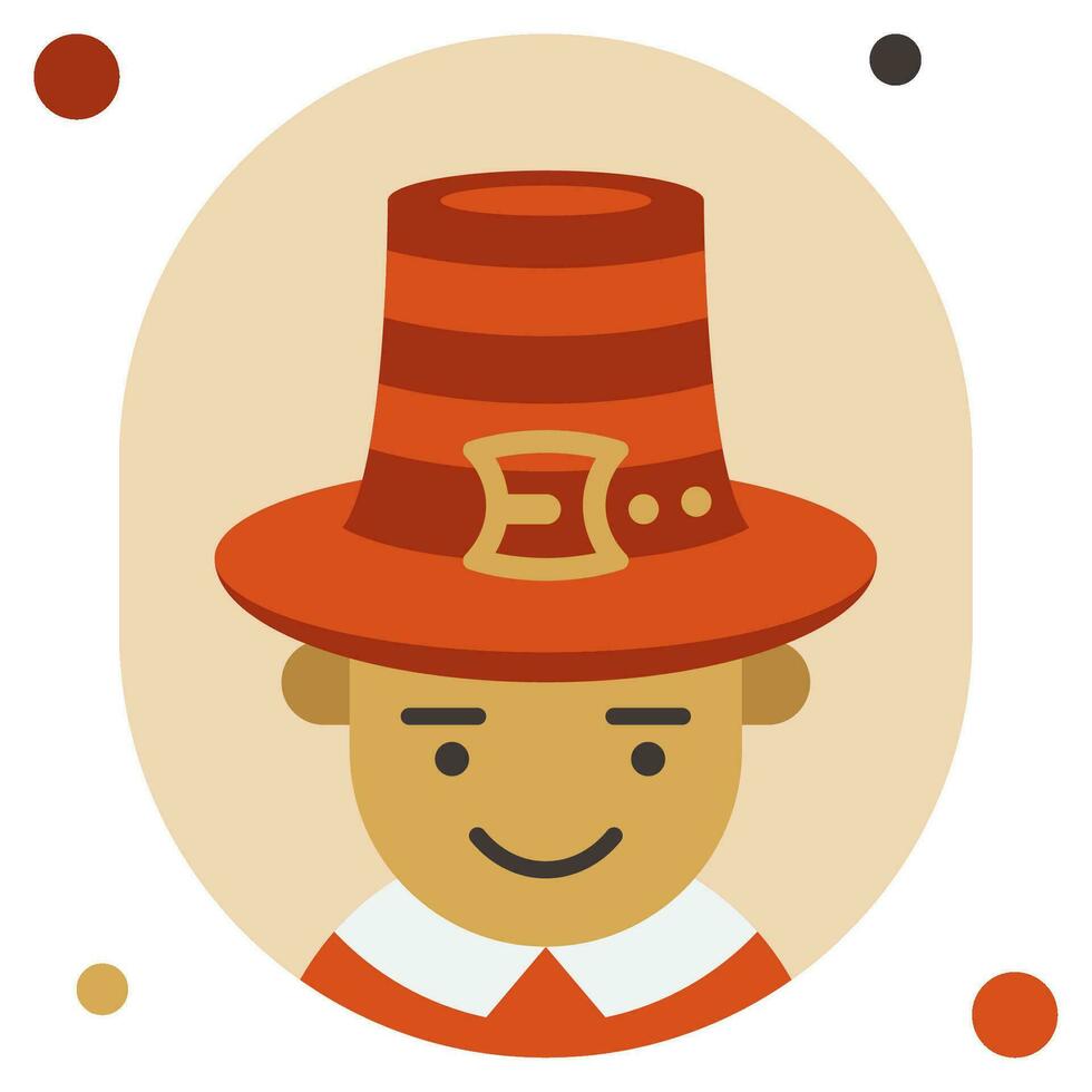 Pilgrim Hat icon illustration, for uiux, web, app, infographic, etc vector