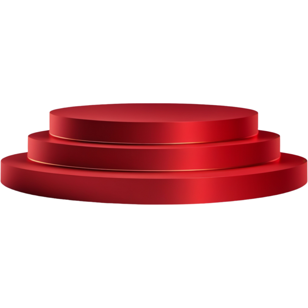 Red podium pedestal. AI Generative png