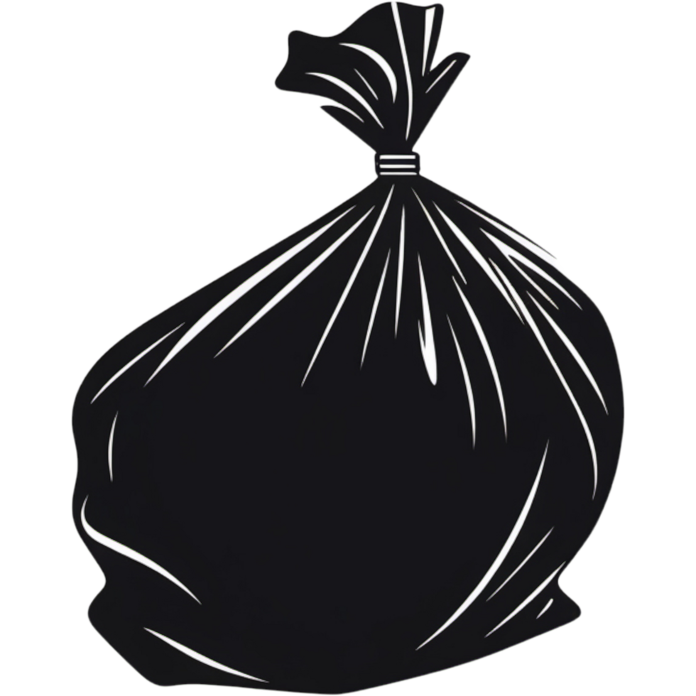 Black trash bag. AI Generative png