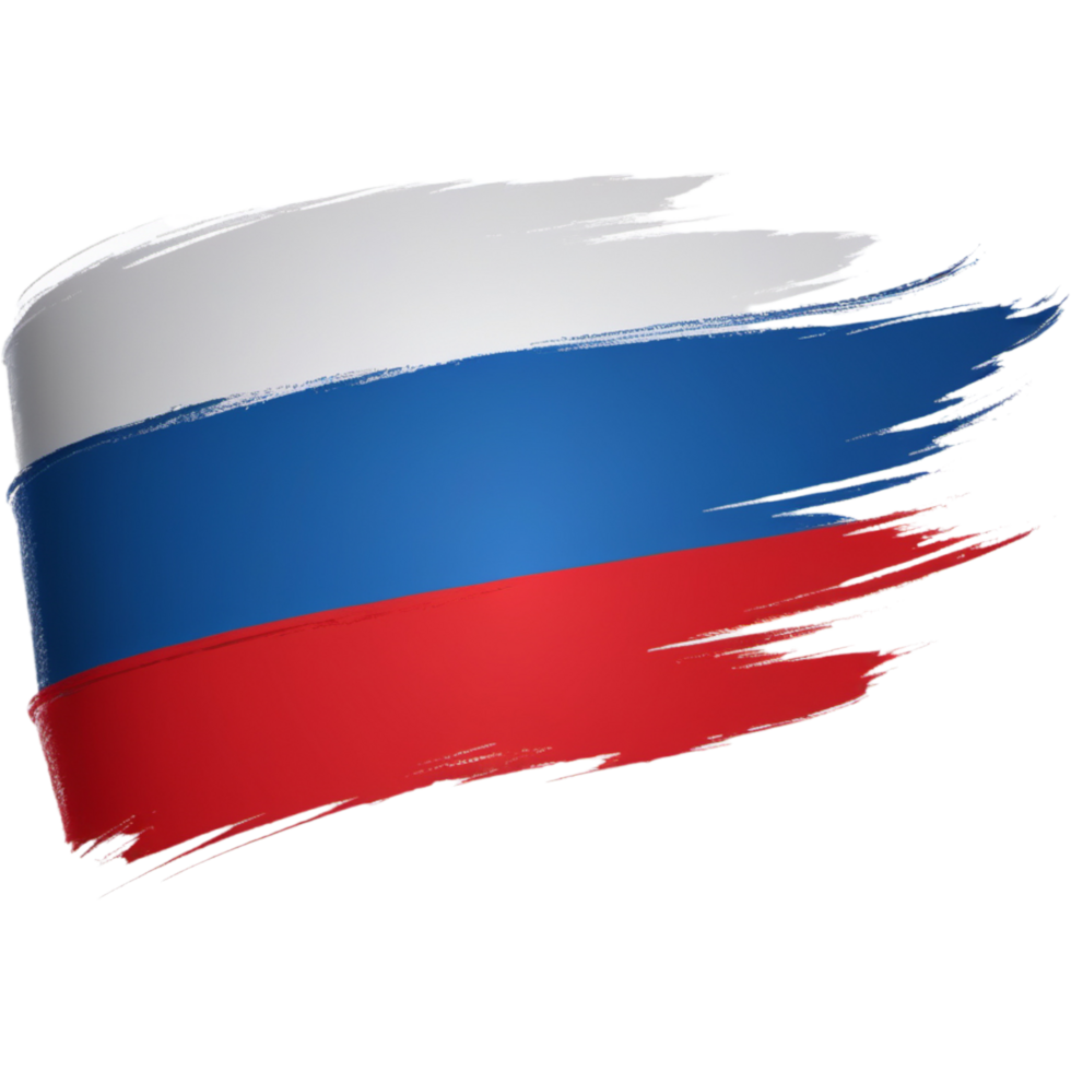 Brush stroke Russia flag. AI Generative png