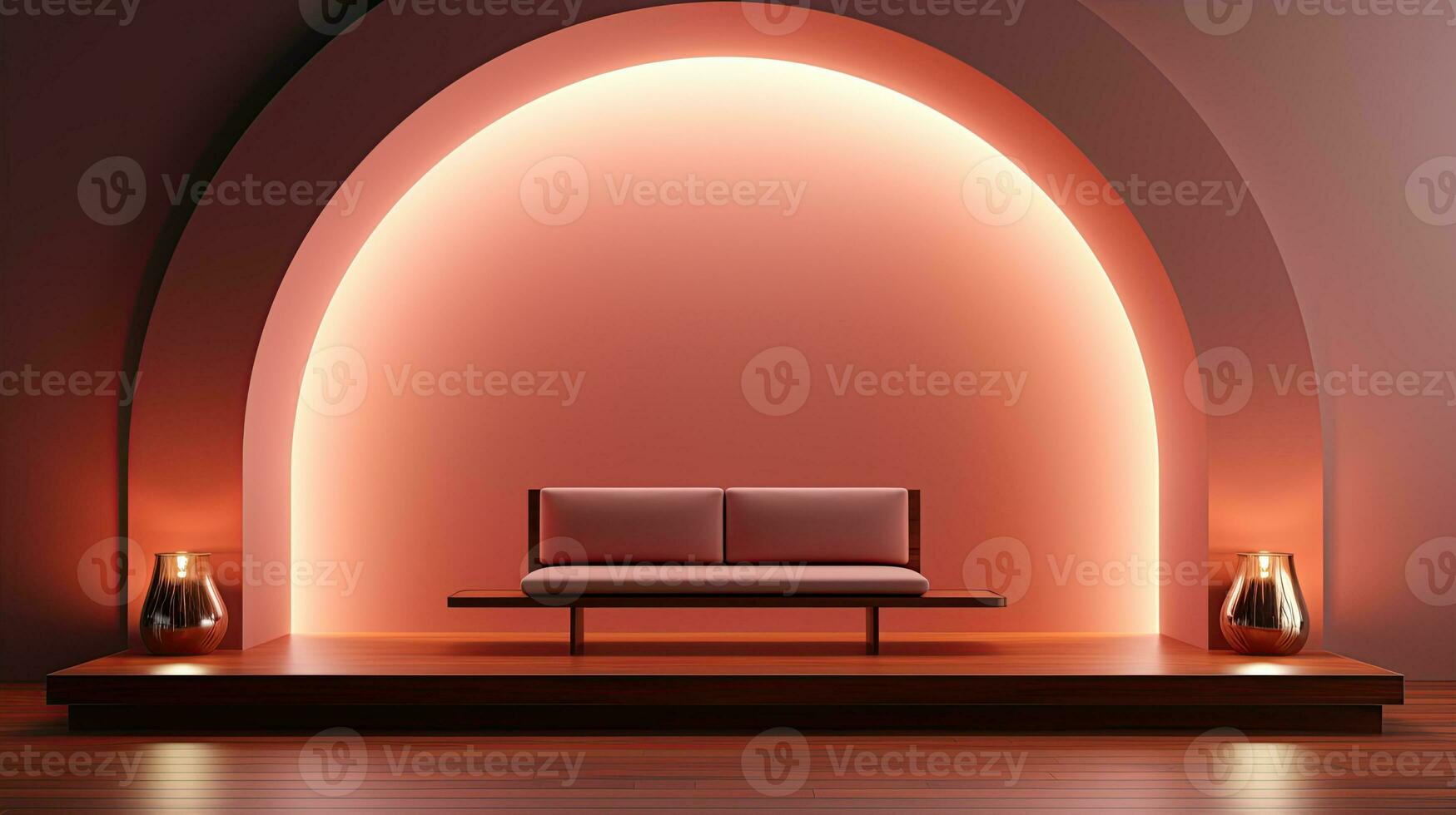 neon podium in bright psychedelic colors with backlighting. in y2k style.AI Generative photo