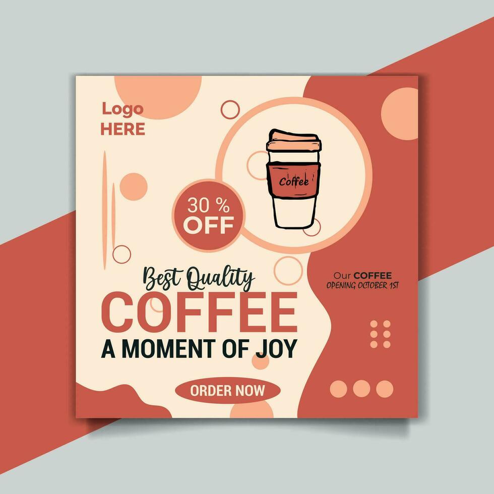 Coffee day social media post, Coffee Day social media post promotion banner ads and food restaurant square flyer or poster design vector