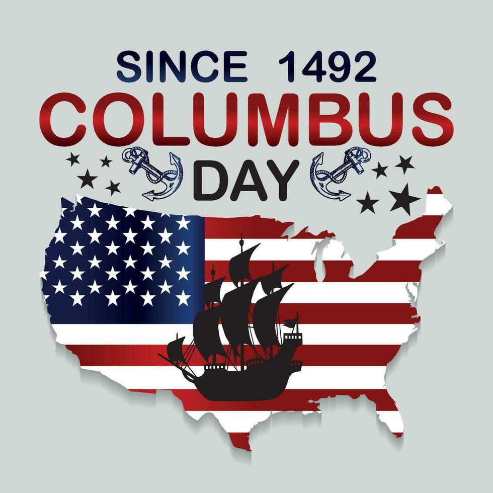 Happy columbus day t shirt design, Happy columbus day usa america design vector