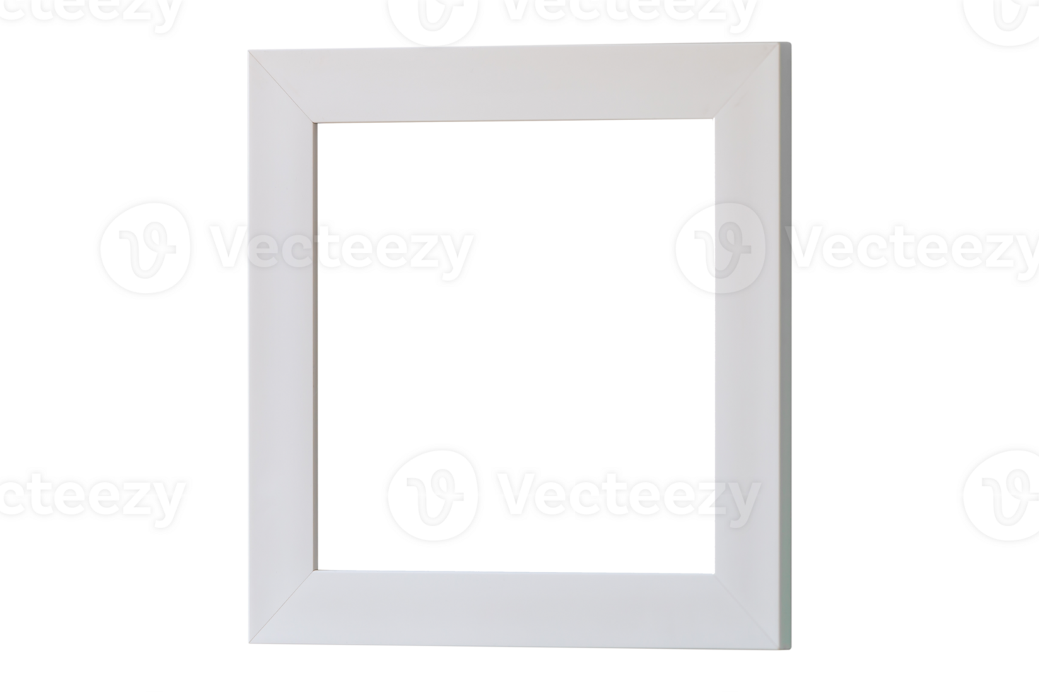 Wooden picture frame, White picture frame isolated transparency