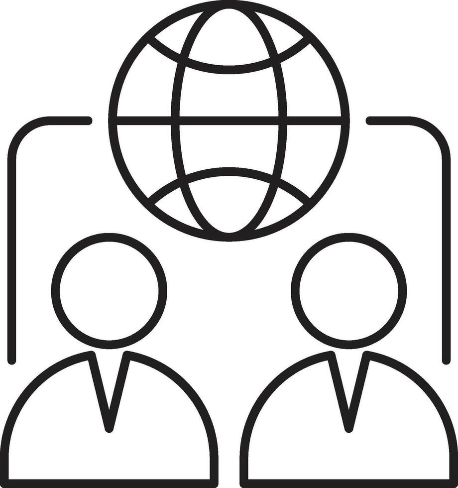 global business icon. Global business meeting and teamwork icon vector