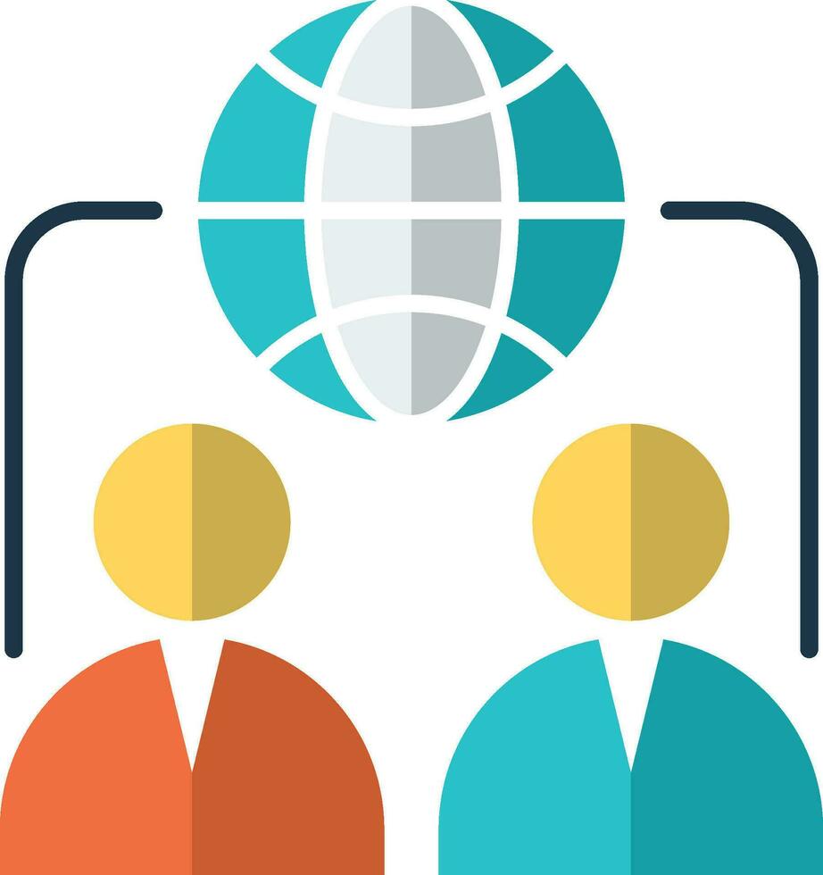 global business icon. Global business meeting and teamwork icon vector