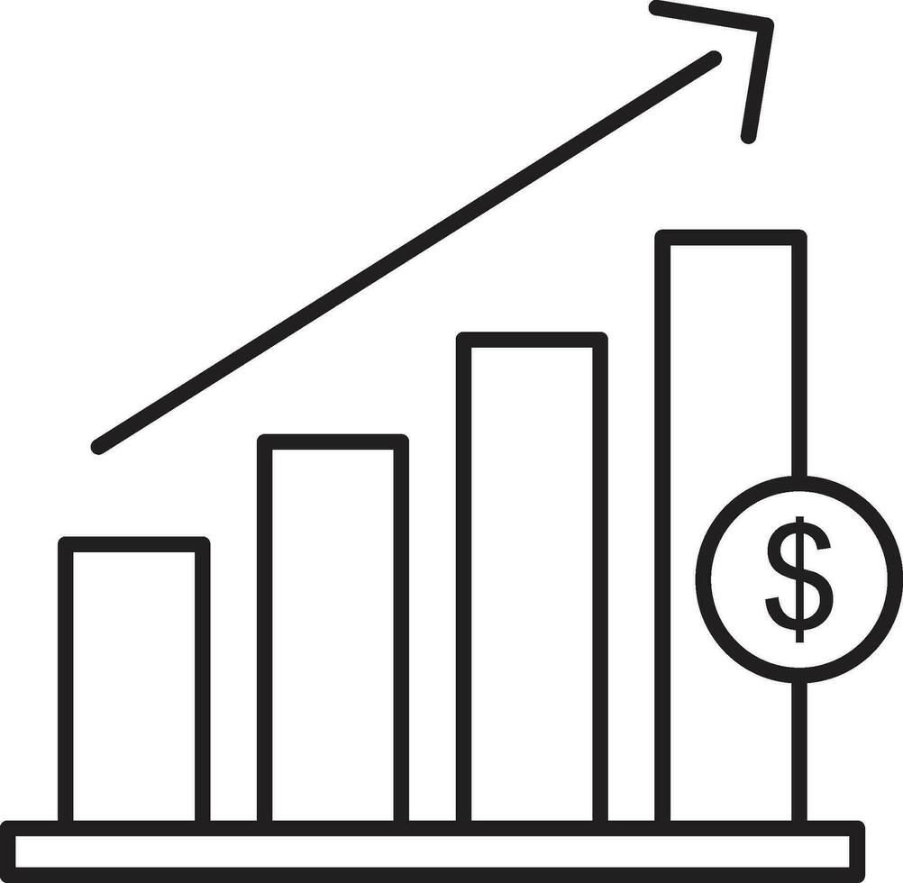 crecimiento gráfico icono. creciente grafico, bar cuadro. creciente grafico icono para computadora, web y móvil aplicación vector