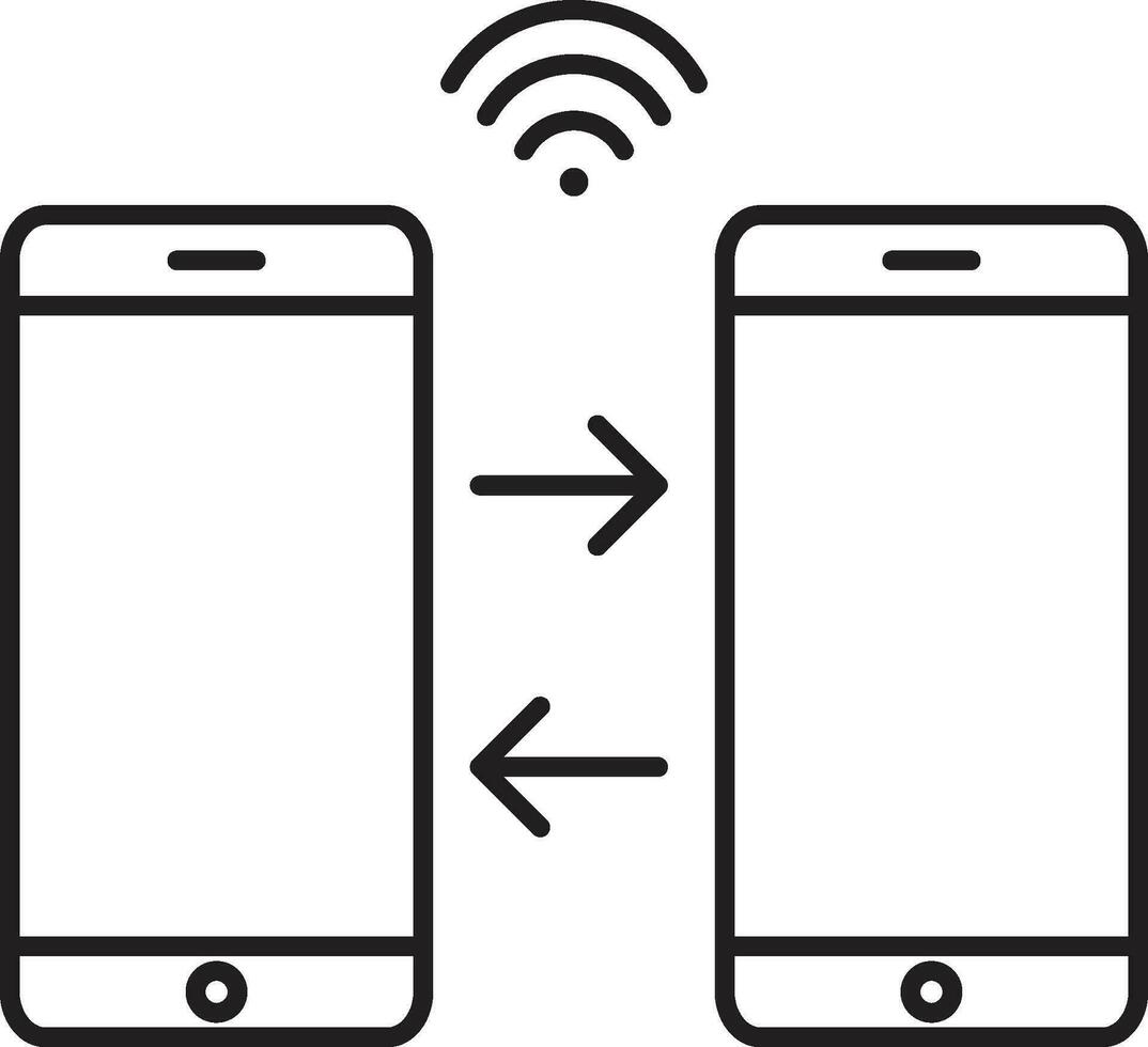 Smart connect icon. Transfer files icon vector