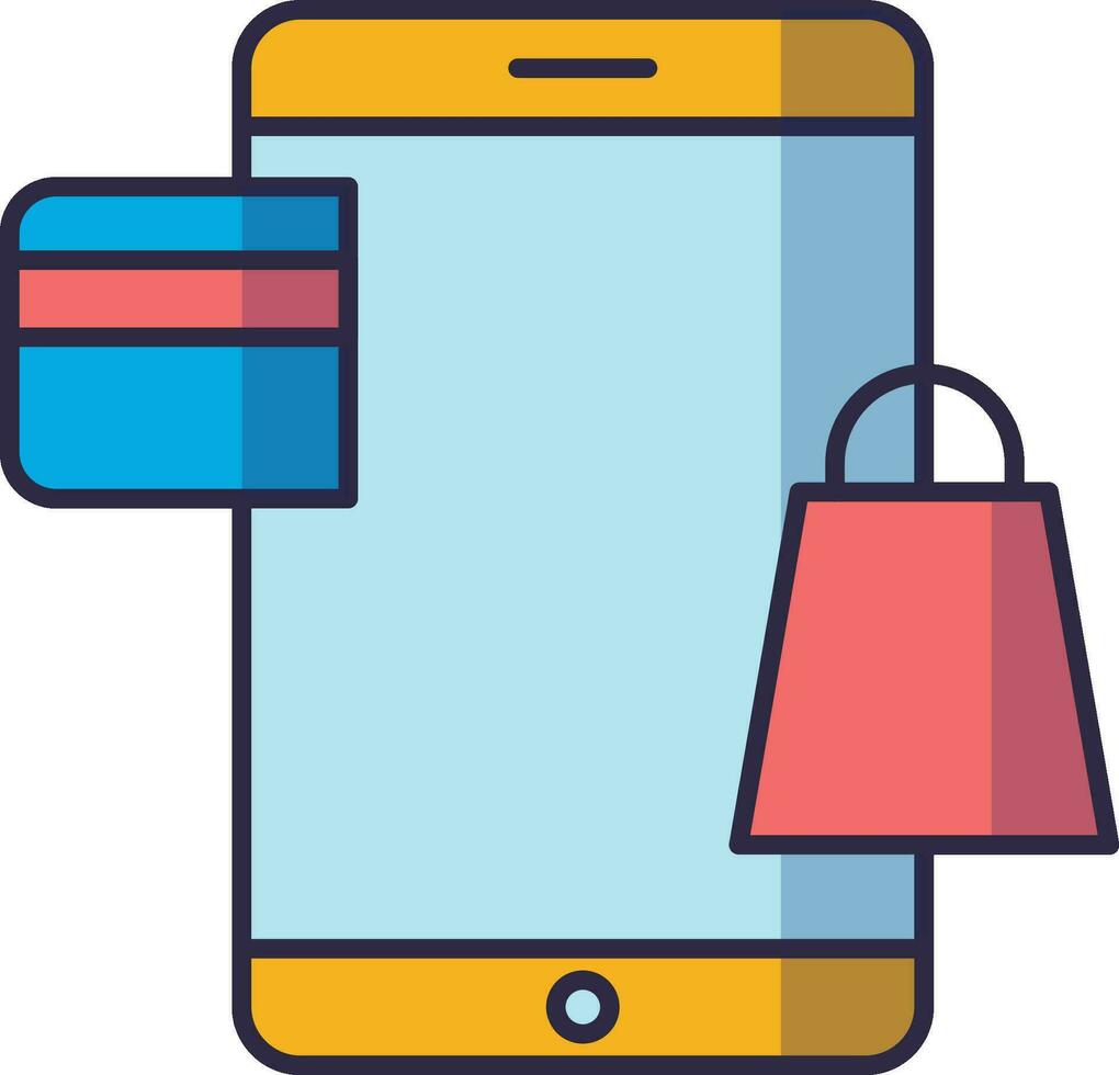 compras y comercio electrónico icono. móvil compras icono vector