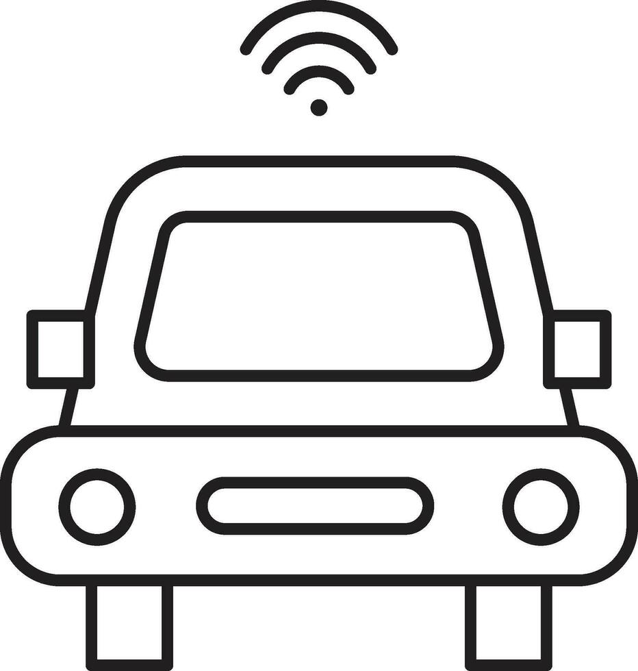 Smart car icon with wireless connectivity symbol vector