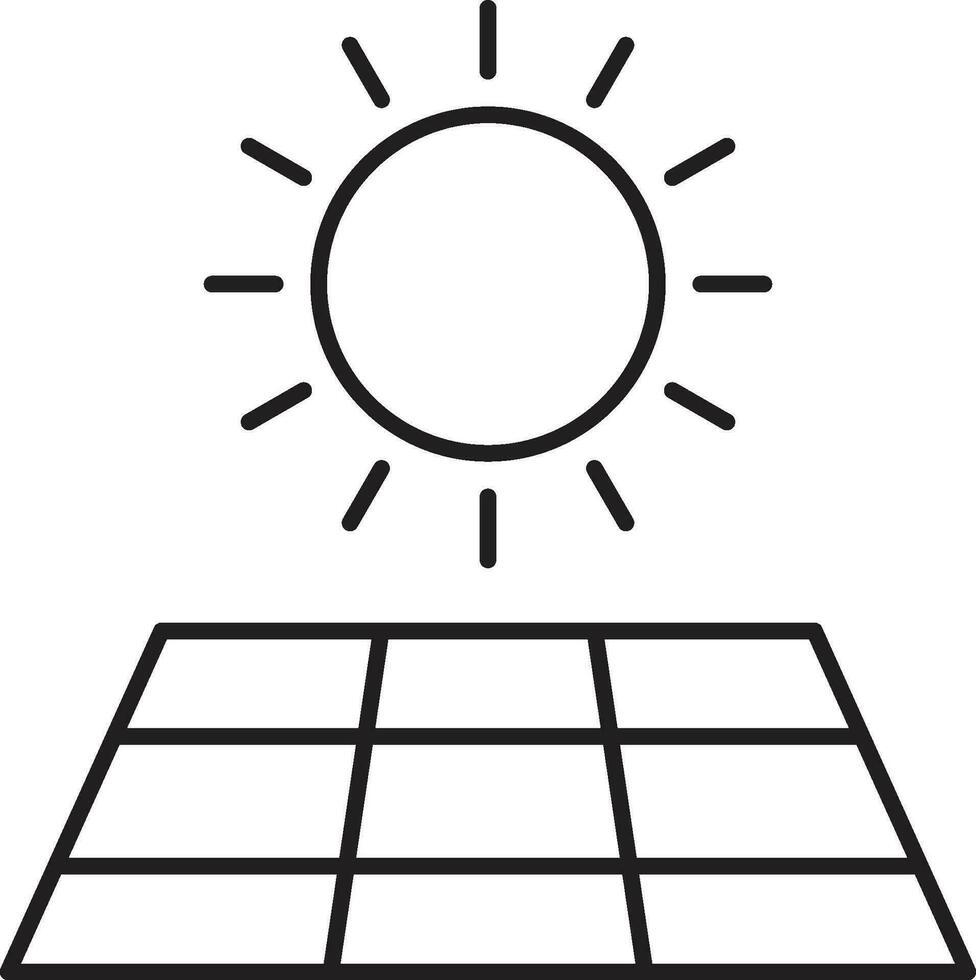 Solar panel icon. Sun and solar panel icon vector