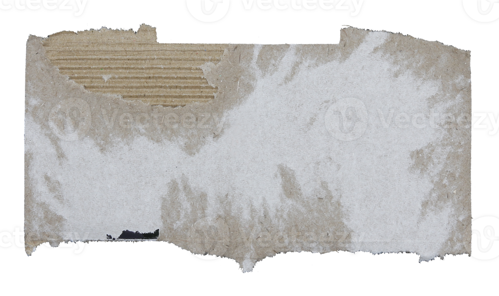 Torn pieces of corrugated paper on transparent background png file
