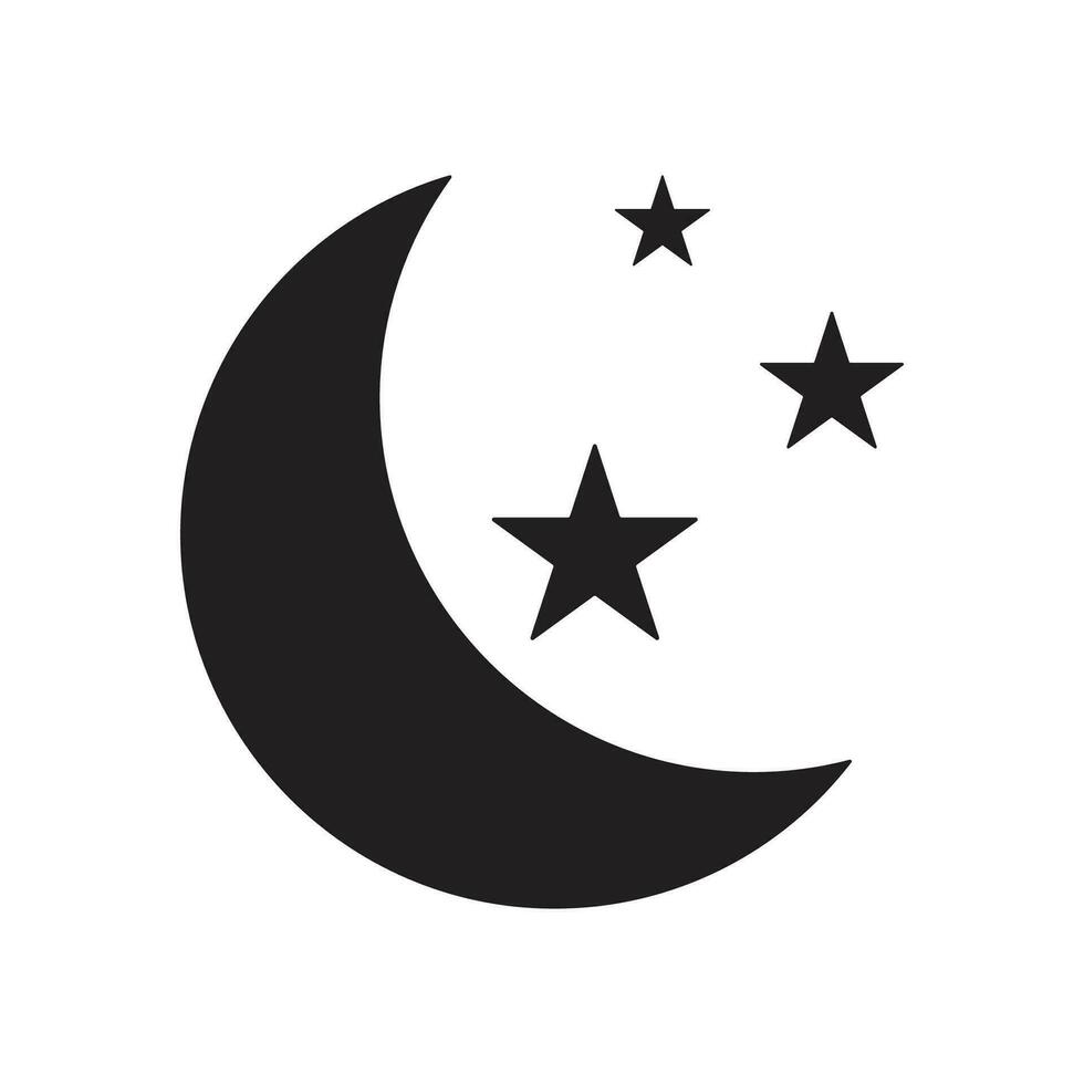 Moon star icon isolated vector illustration.