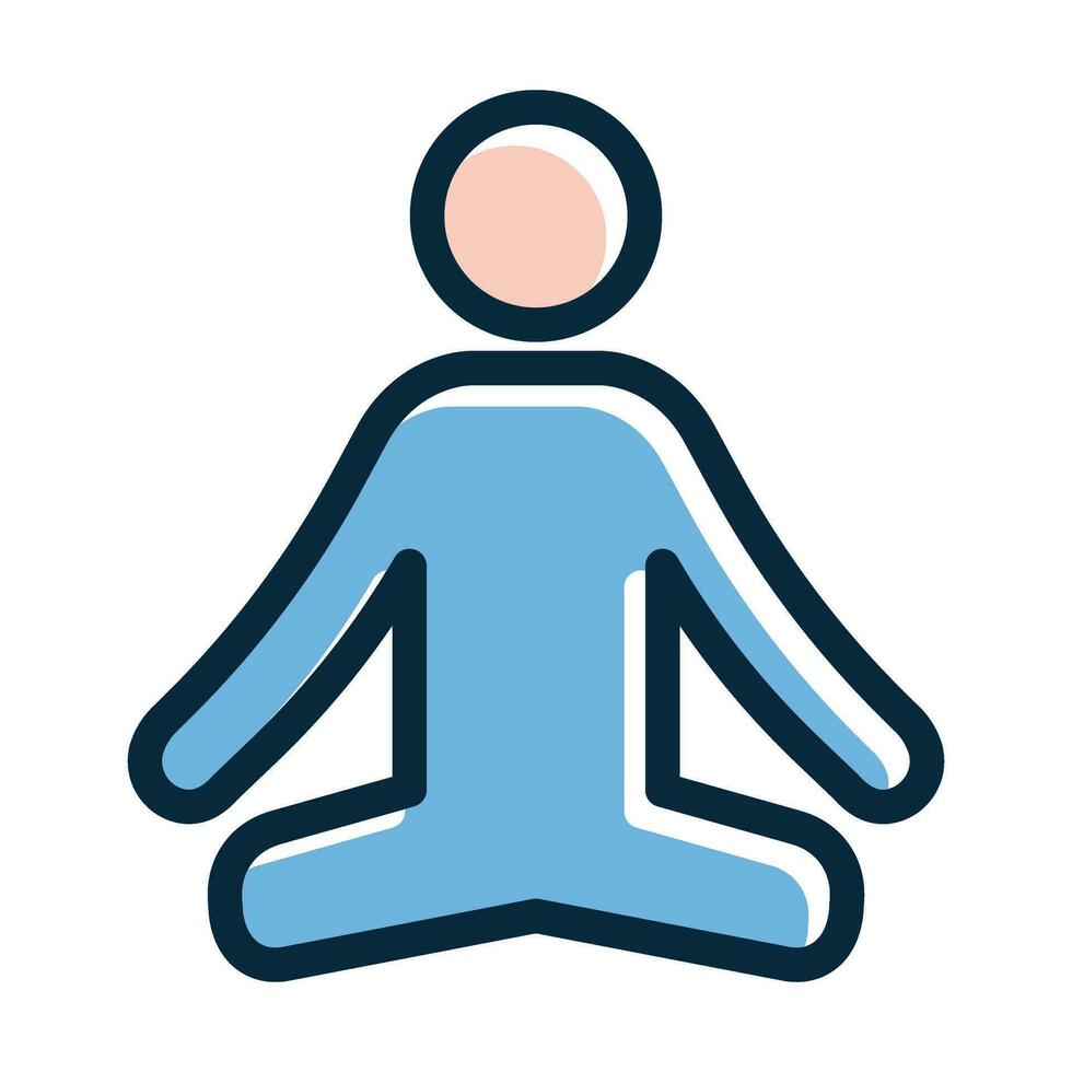 Meditation Vector Thick Line Filled Dark Colors Icons For Personal And Commercial Use.