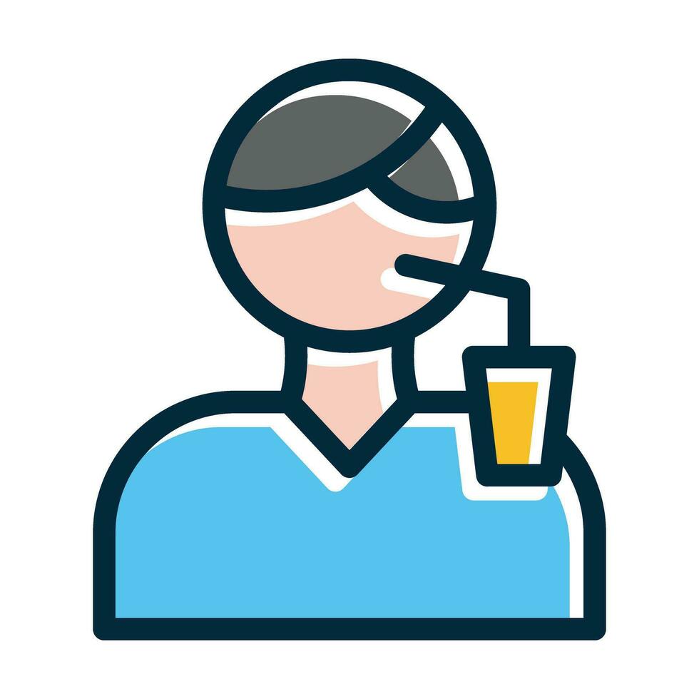 Drinking Vector Thick Line Filled Dark Colors Icons For Personal And Commercial Use.
