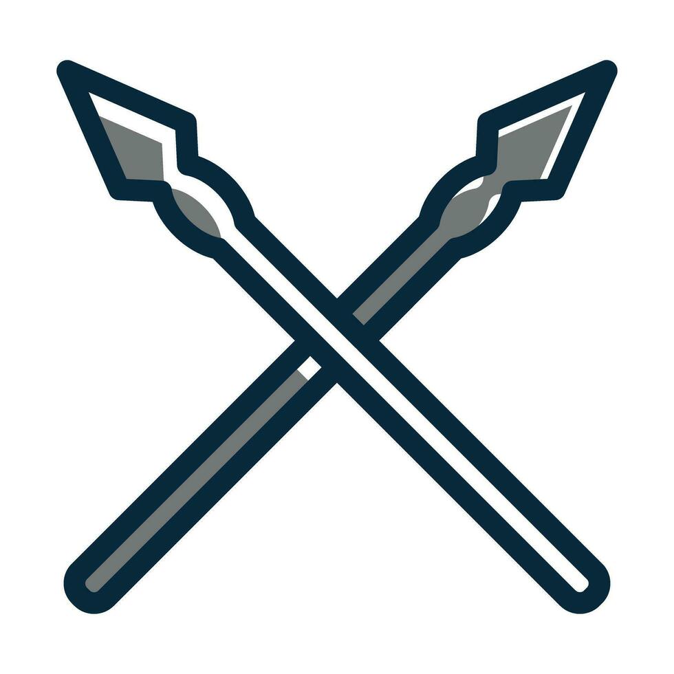 Spear Vector Thick Line Filled Dark Colors Icons For Personal And Commercial Use.
