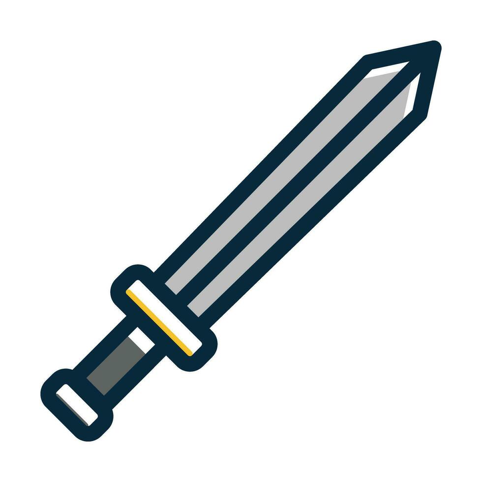 Sword Vector Thick Line Filled Dark Colors Icons For Personal And Commercial Use.