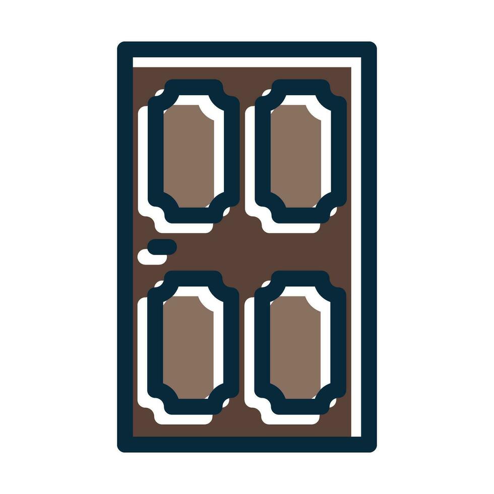 Door Vector Thick Line Filled Dark Colors Icons For Personal And Commercial Use.
