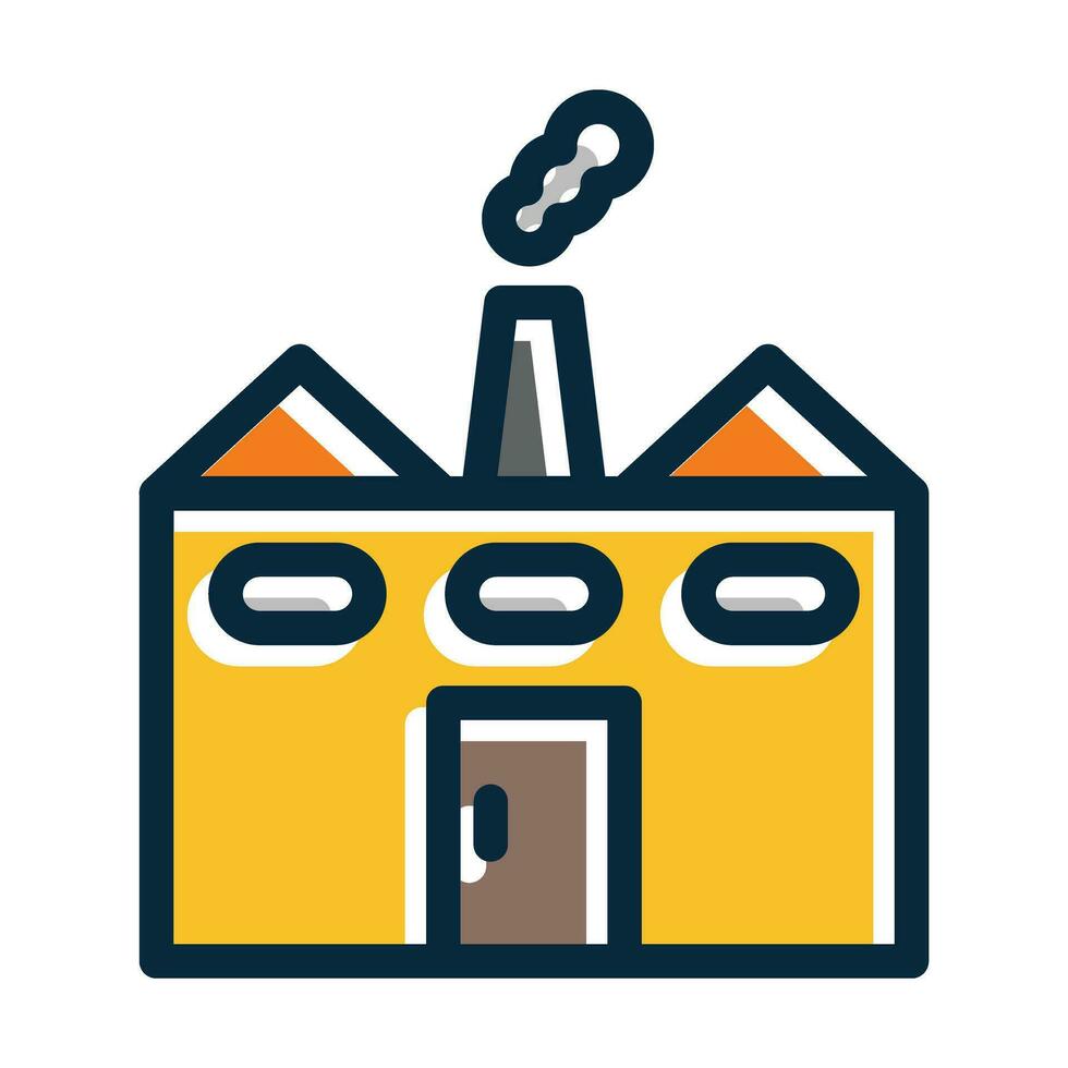 Factory Vector Thick Line Filled Dark Colors Icons For Personal And Commercial Use.