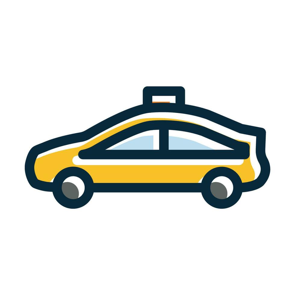 Taxi vector grueso línea lleno oscuro colores íconos para personal y comercial usar.