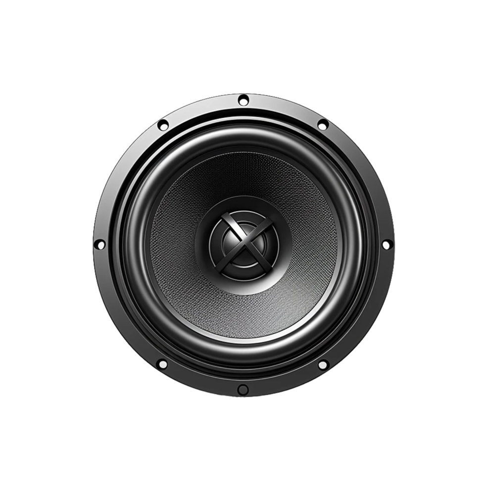 Black color speaker isolated on a transparent background AI Generative png