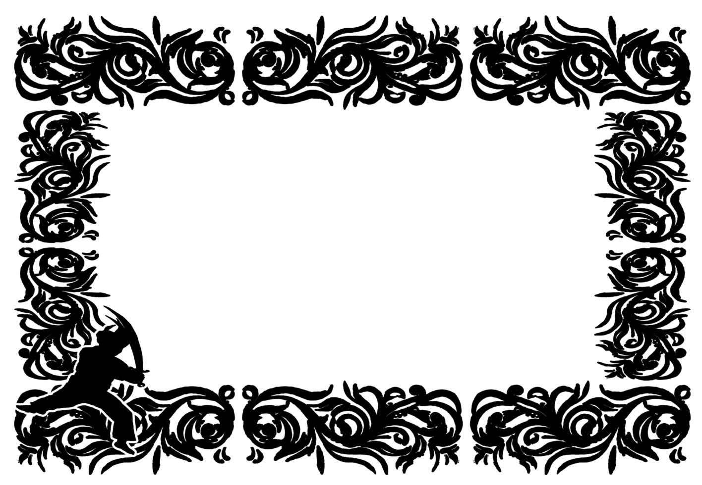 template Malay martial art frame border png