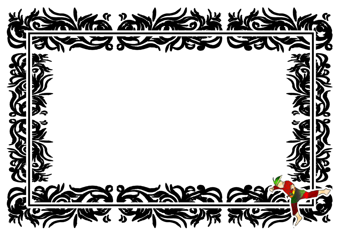 template Malay martial art frame border png