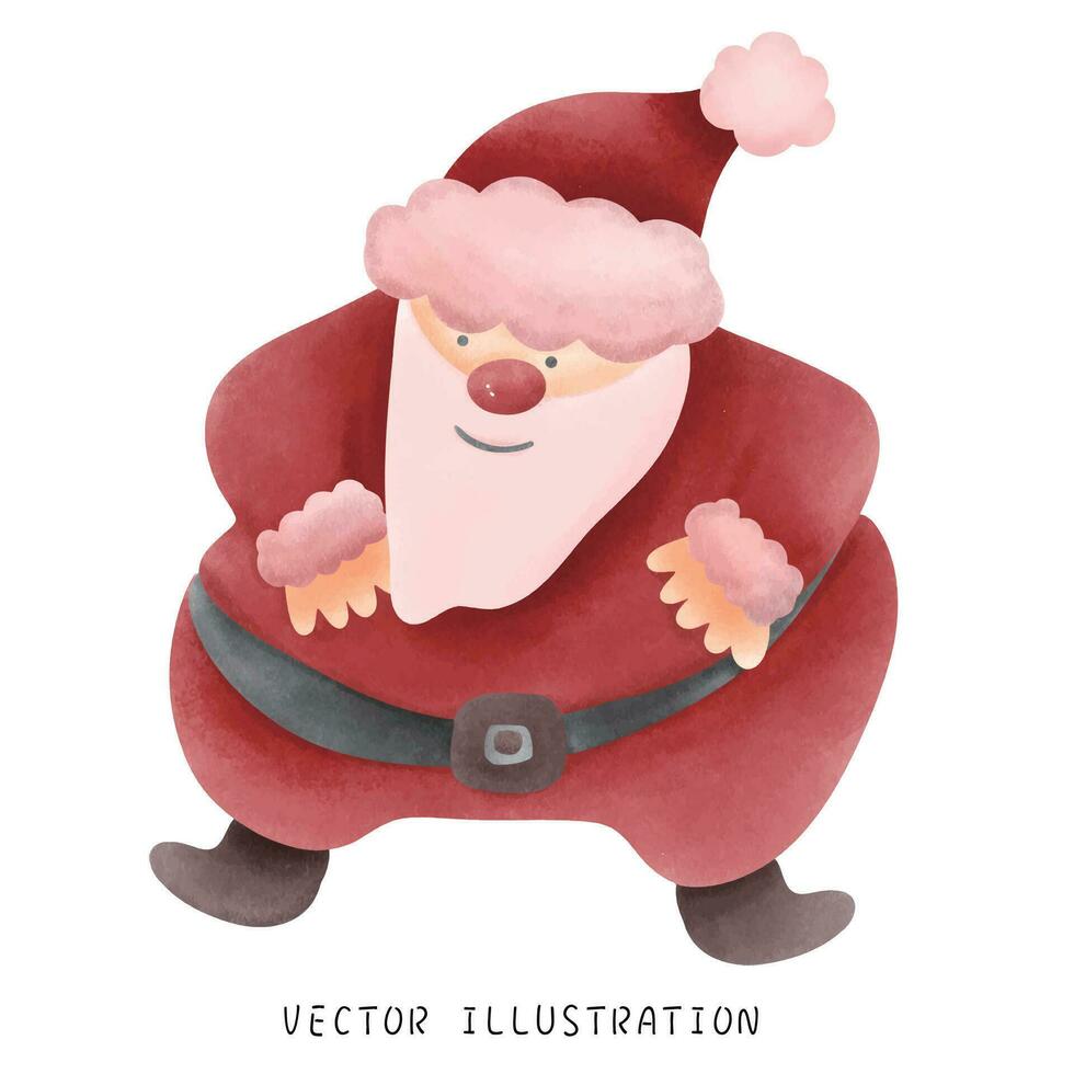 Hand Drawn Santa Claus and Festive Christmas Illustration vector