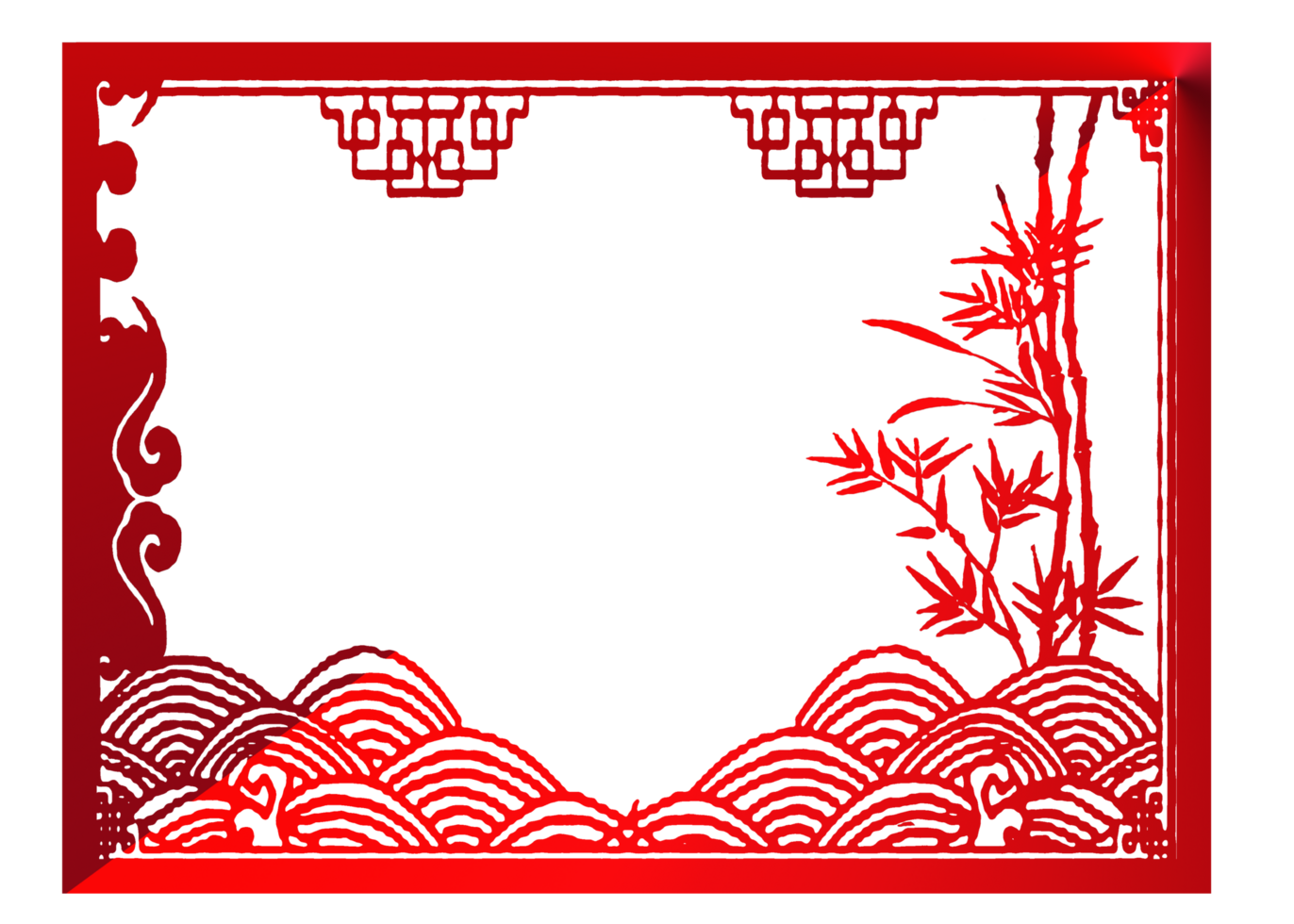 template border frame for greeting card Chinese new year png