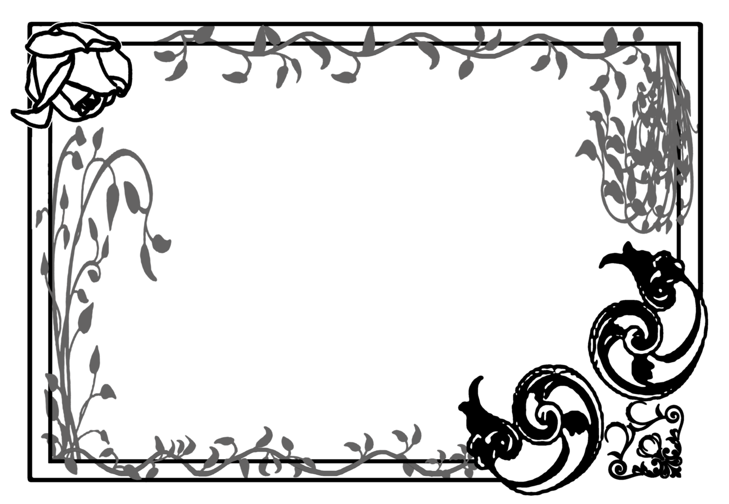 template frame border had plant png
