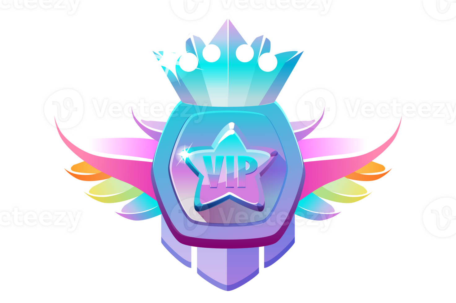 VIP badge with star and crown png