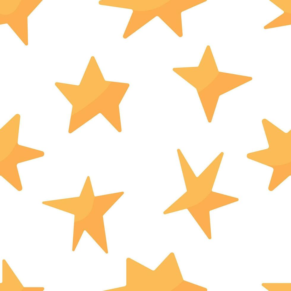 Seamless star pattern. Hand drawn doodle stars on white background. vector