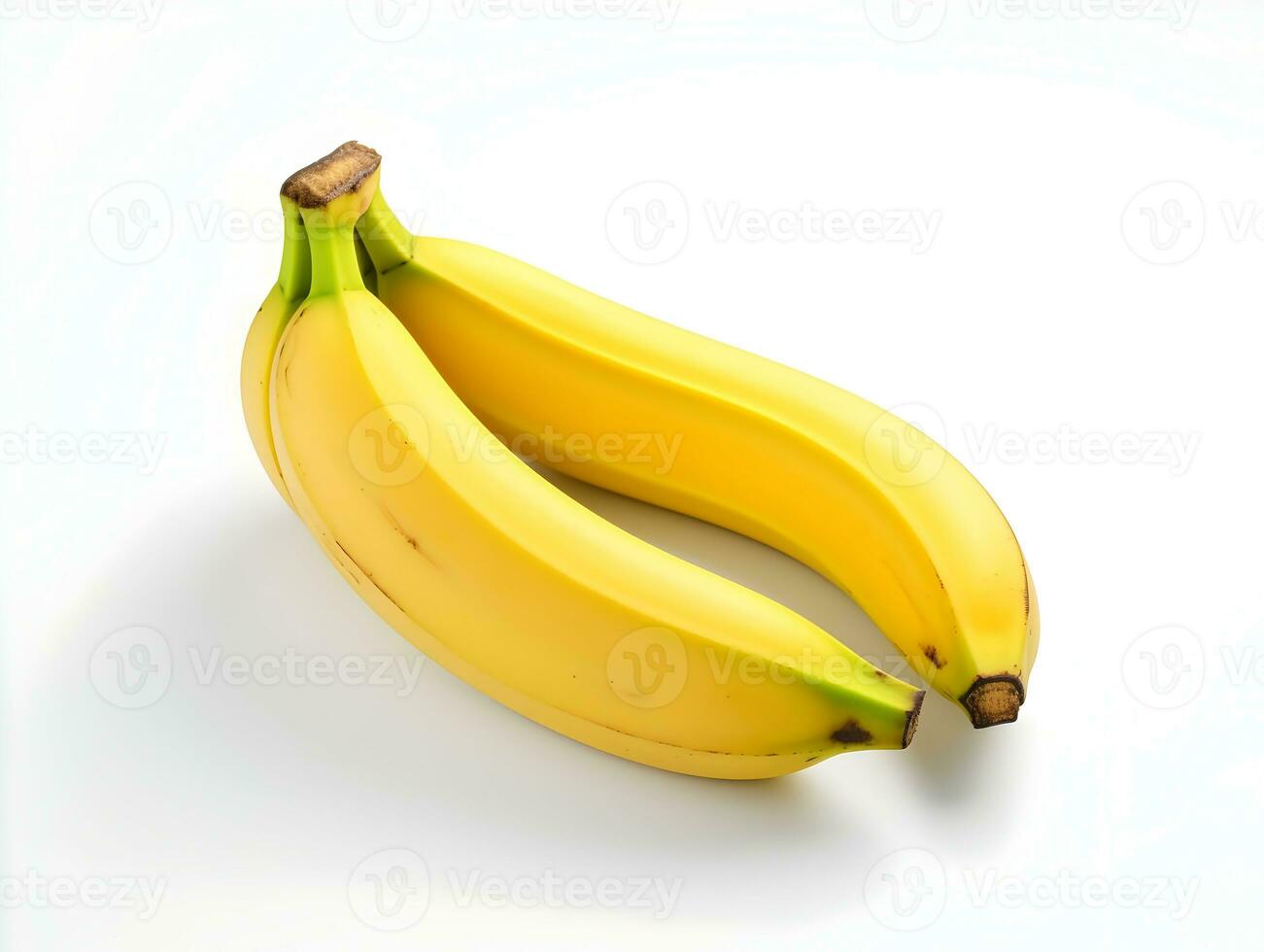 Ripe yellow banana on white background AI Generative photo