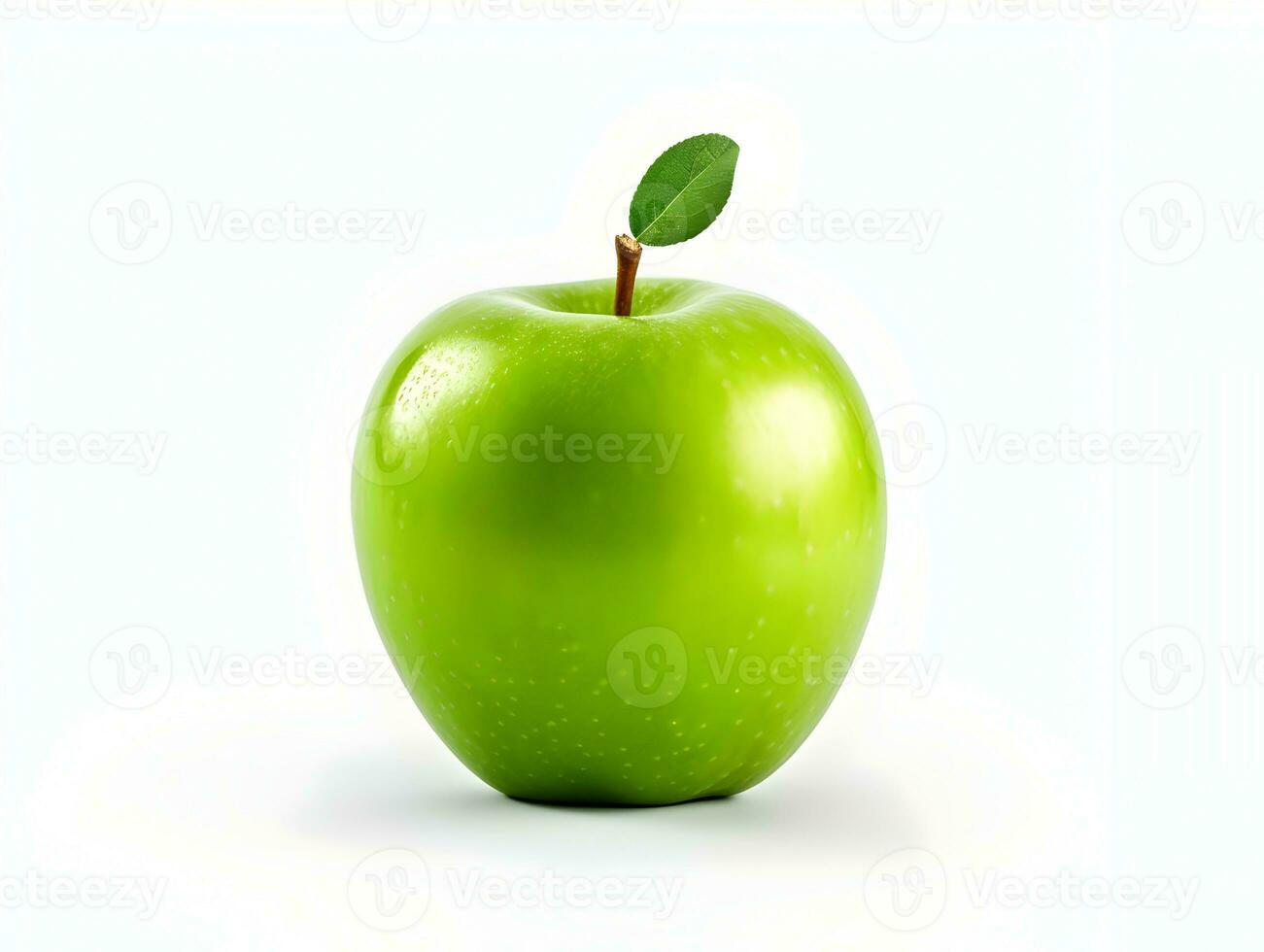 Fresh green apple fruit on white background AI Generative photo