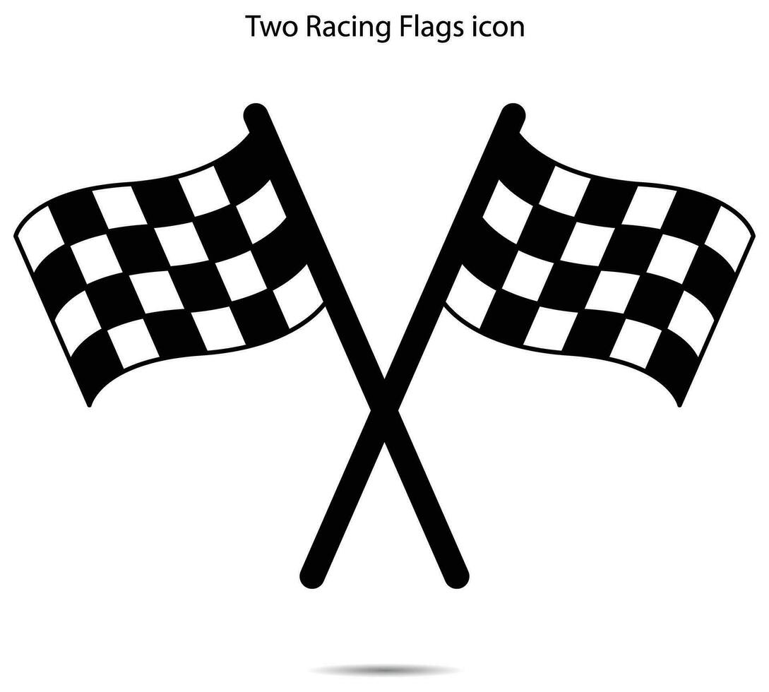 Two Racing Flags icon vector