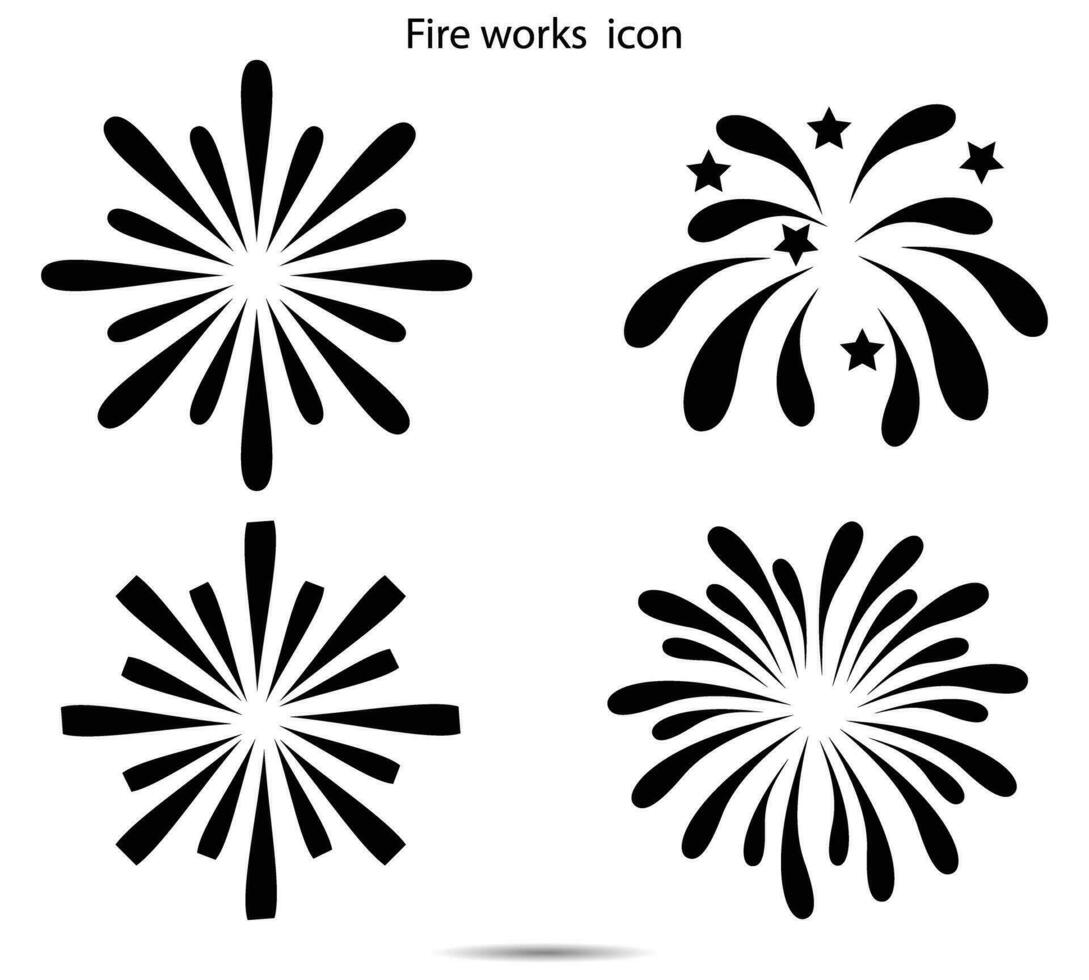 Fire works  icon, Vector illustration