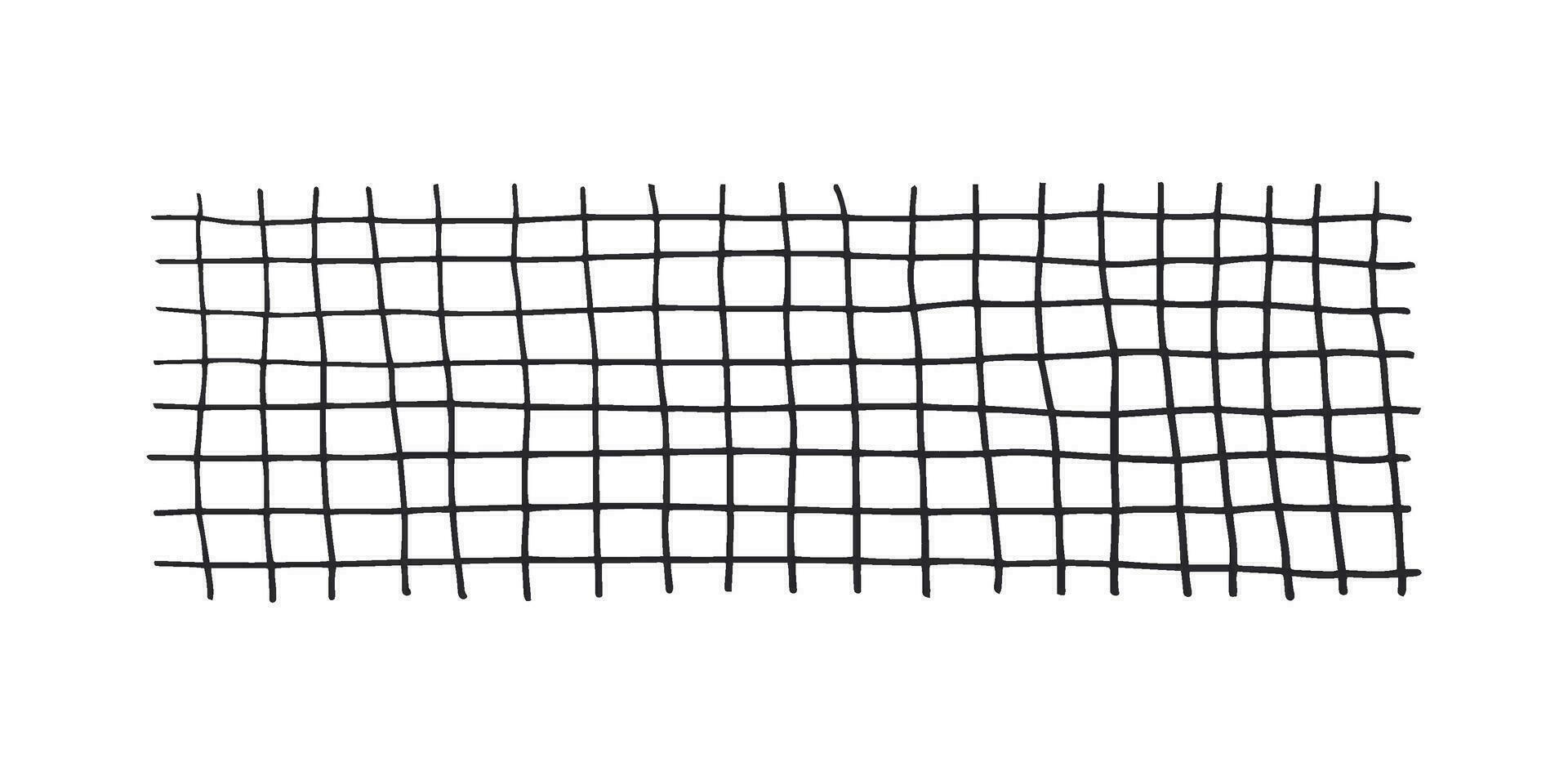 Horizontal pattern, texture, line hand drawn. Hatch drawing pen ink and crosshatch draw pencil sketch Doodle scratch style. Black shape on white background. Vintage graphic design. Vector illustration