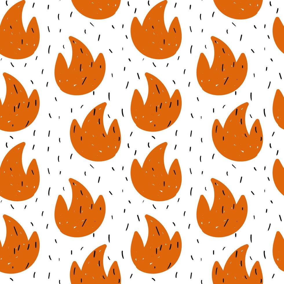 sin costura modelo eclosionado naranja fuego. resumen ardiente vector antecedentes con rayas de negro ruido en un blanco antecedentes para impresión en textiles, envase papel, web diseño y social redes