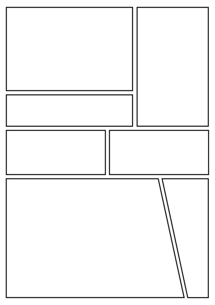 Manga storyboard layout A4 template for rapidly create papers and comic book style page 21 vector