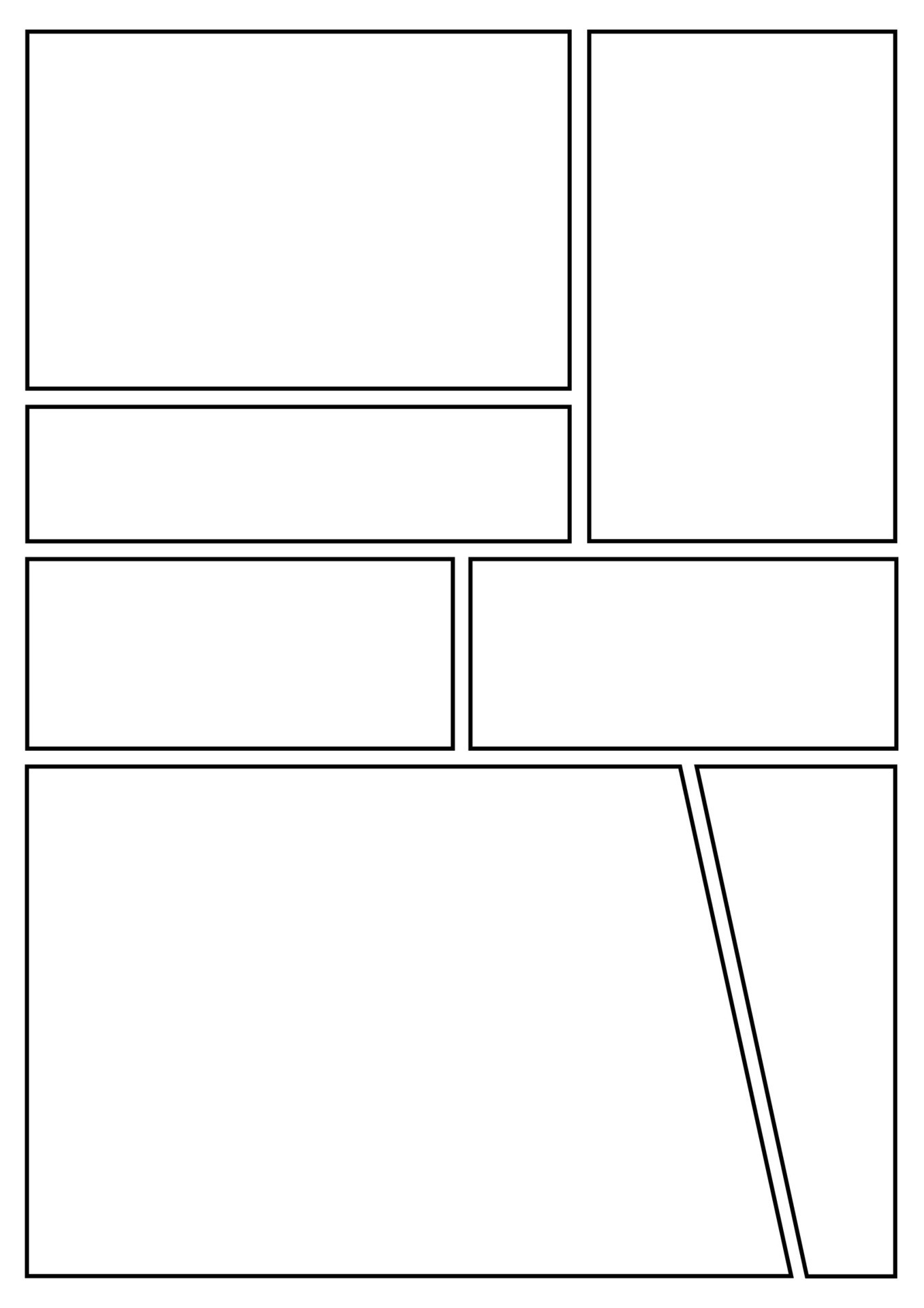 Manga Storyboard Layout Template For Rapidly Create The Comic Book Style.  A4 Design Of Paper Ratio Is Fit For Print Out. Royalty Free SVG, Cliparts,  Vectors, and Stock Illustration. Image 101859235.