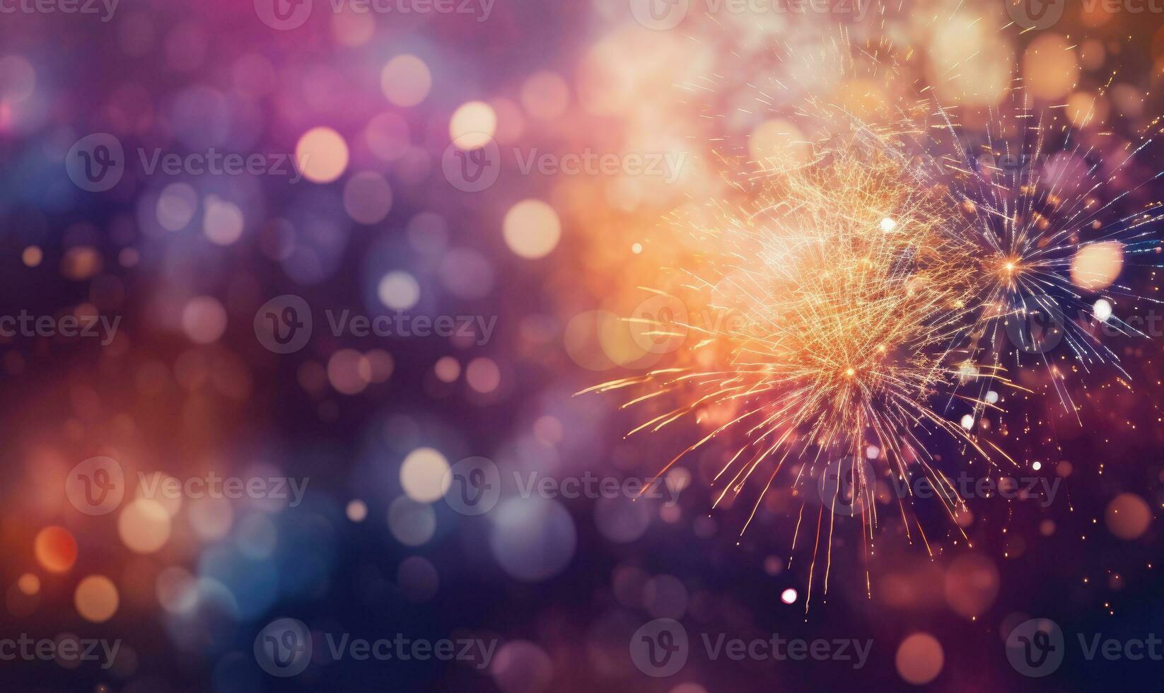 Vibrant fireworks explode in a burst of color. AI generative. photo
