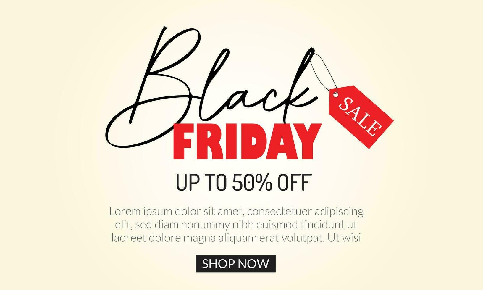 abstract black friday text banner with sale tag. vector