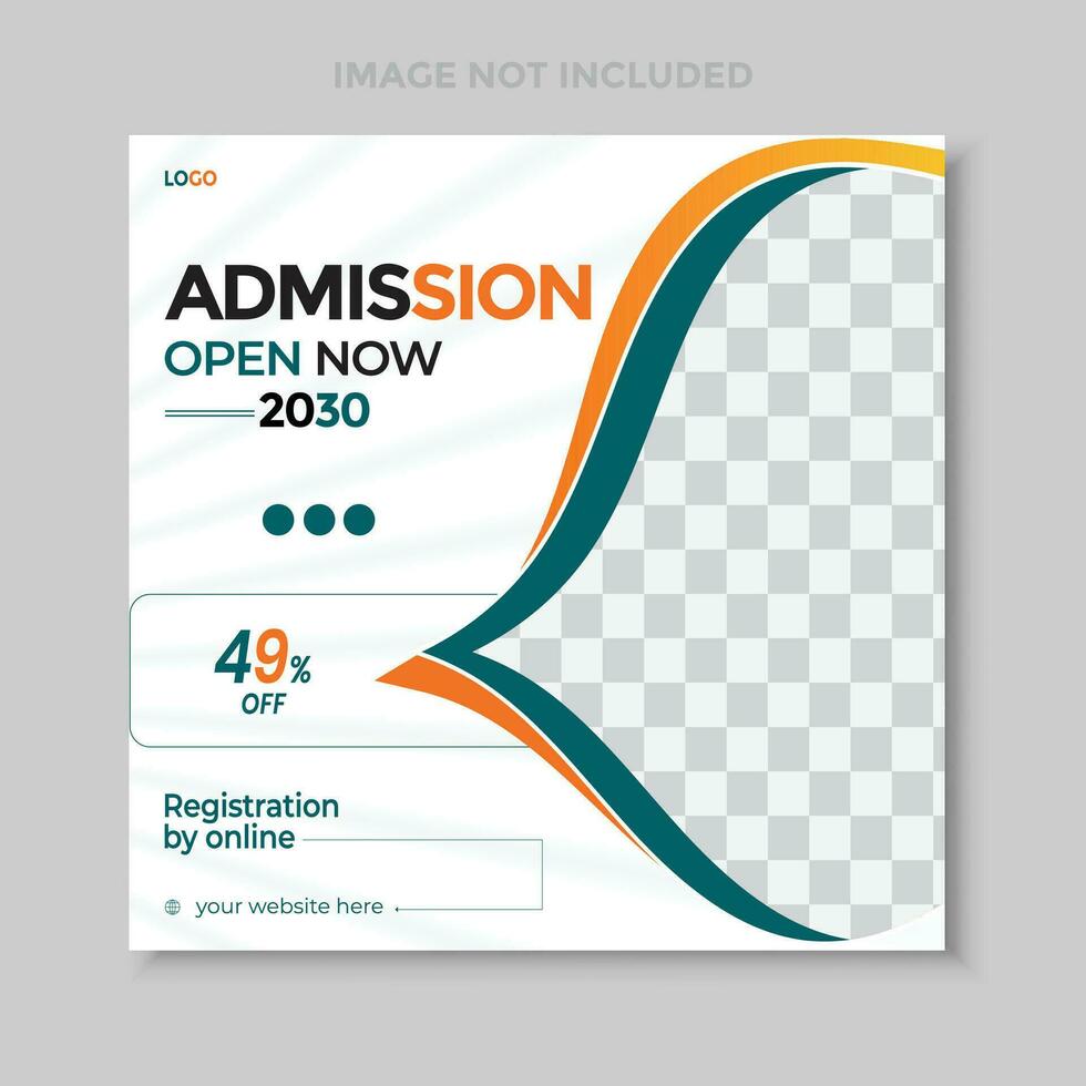 Admission social media post design template vector