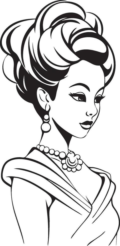 Princess coloring page vector EPS10