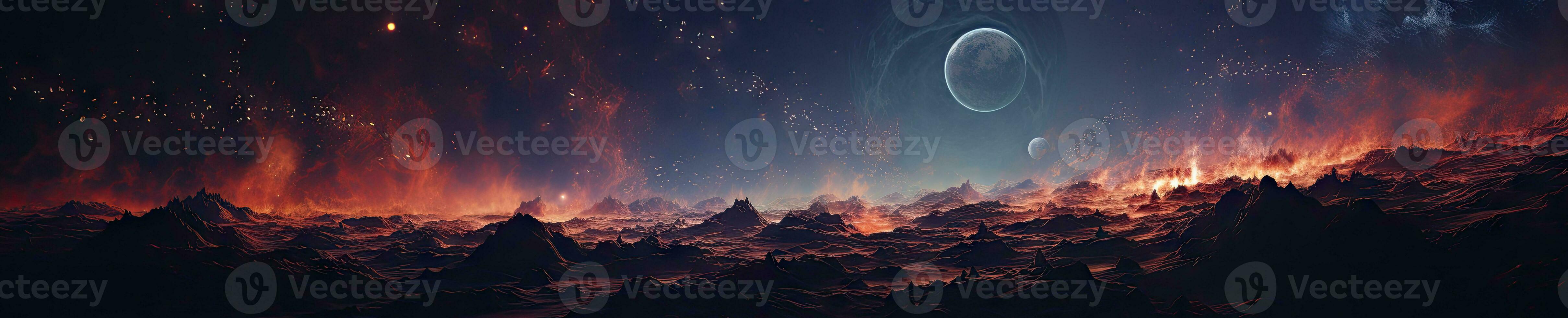 Vast, empty outer space, where infinite darkness. AI generative. photo