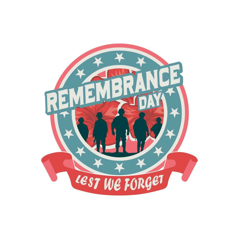 Remembrance Day is a memorial day observed in Commonwealth member states. Remembrance day t shirt design, banner, poster, greeting, cover page vector