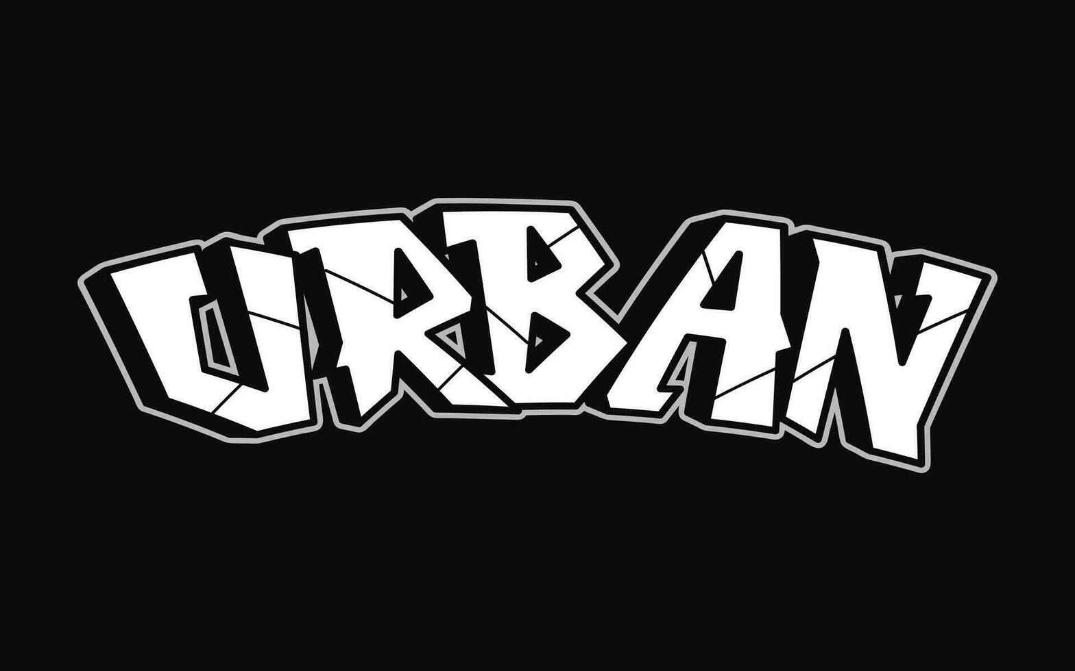Urban single word, letters graffiti style. Vector hand drawn logo. Funny cool trippy word